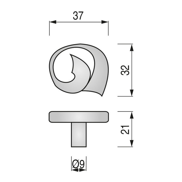 GIUSTI Poignée de tiroir Galia en zamak - Finition argent vieilli ou Antica Firenze pour meubles classiques