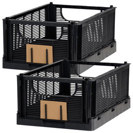 Day Lot de 2 boîtes de rangement pliables 33x24,5 cm noir