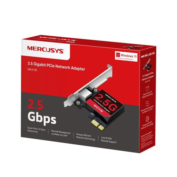 Mercusys MA310E Carte réseau PCIe 2,5 Gbps 1x RJ45 Mercusys MA310E Carte réseau PCIe 2,5 Gbps 1x RJ45