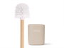 Berilo Porte-balai Lisse Beige 9x37x9 cm Bois et Plastique avec Brosse Blanche (Set de 6)