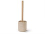Berilo Porte-balai Lisse Beige 9x37x9 cm Bois et Plastique avec Brosse Blanche (Set de 6)
