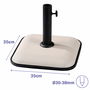 Marbueno Base Parasol Carré Béton 35X35X5,2 cm 11KG Blanc Jardin, Piscine, Terrasse
