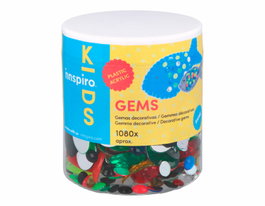 Innspiro Bote de Gemas Acrílicas Ovales, Couleurs et Tailles Assorties, 1080 pièces