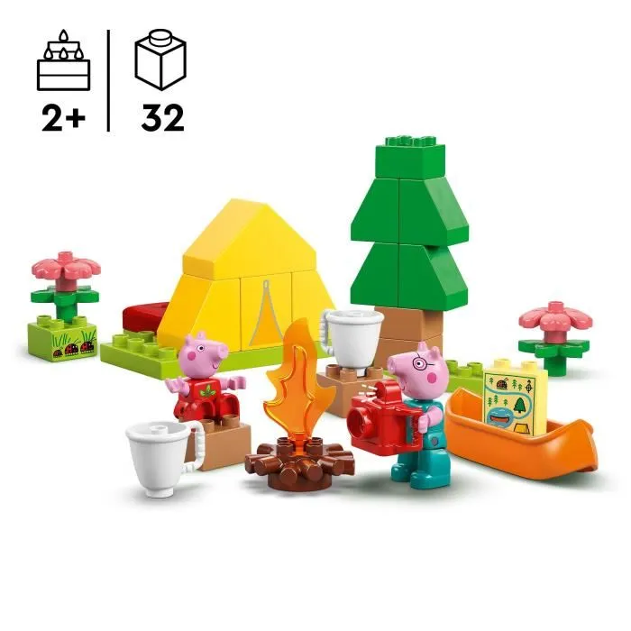 LEGO DUPLO - Jeu de construction Peppa Pig Les Vacances au Camping - 10452 - Jeu éducatif 32 pièces pour enfants dès 2 ans