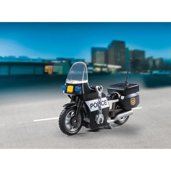 Playmobil Valisette Motard de Police - Ensemble de Jeu avec Moto et Accessoires - 13 Éléments - Jouet pour Enfant Garçon à Partir de 4 Ans