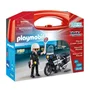 Playmobil Valisette Motard de Police - Ensemble de Jeu avec Moto et Accessoires - 13 Éléments - Jouet pour Enfant Garçon à Partir de 4 Ans