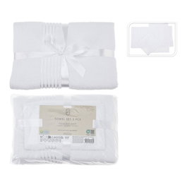 Essencial Juego de toallas de baño 3 medidas 30x50 50x100 70x140 cm blanc