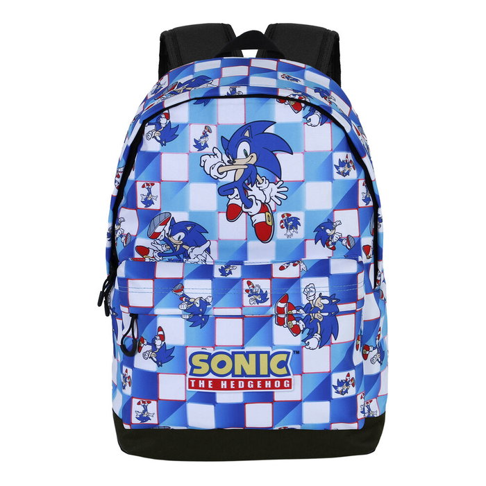 Karactermania Sac à dos urbain léger Sonic The Hedgehog Blue Lay 30x18x41cm avec compartiment unique, compartiment à électronique et sangle trolley