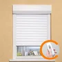 Volet roulant PVC Blanc H155 cm x L120 cm - Motorisation électrique radio avec télécommande - Double paroi, coffre et glissières aluminium thermo-laqué