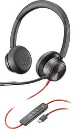 Poly Blackwire 8225 Casque professionnel USB-C avec micro à réduction active de bruit et ANC hybride pour télétravail et bureaux