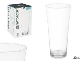 GIFTDECOR Vase en Cristal Conique Transparent 31,5 cm