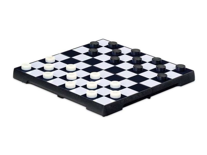 Cayro - Jeu de dames magnétique de voyage, 20x10x3 cm, pour 2 joueurs (à partir de 7 ans), instructions multilingues (français, anglais, espagnol, italien, portugais, allemand)