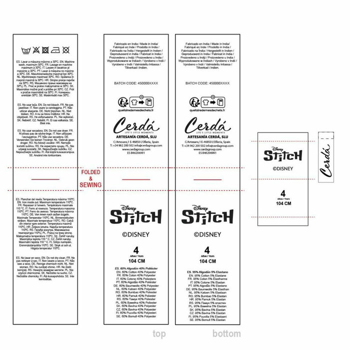 Ensemble de Vêtements Stitch Beige