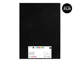 Innspiro Set de 5 feuilles de mousse EVA noir avec film pailleté 40x60 cm