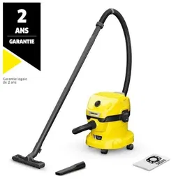 Karcher WD2-18 V-12/18 Aspirateur eau et poussières sans fil, 12 L, autonomie 10 min, batterie non incluse, idéal bricolage