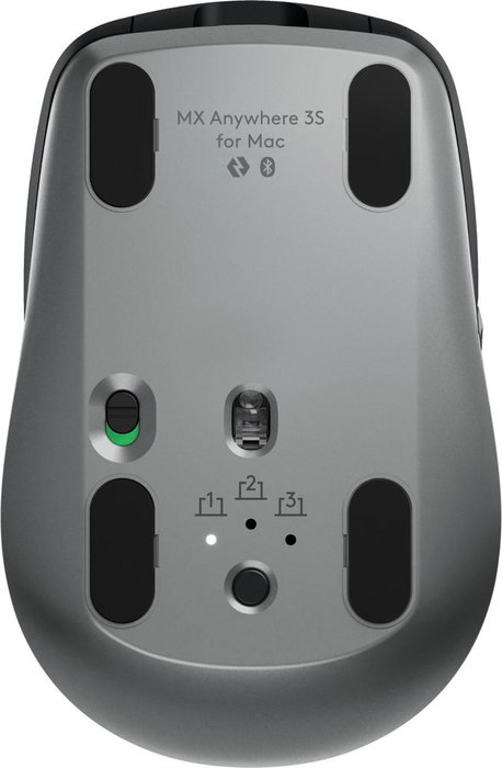 Logitech MX Anywhere 3S Souris Sans Fil Bluetooth pour Mac, Capteur 8000 DPI, Molette MagSpeed, Clics Silencieux, Noir