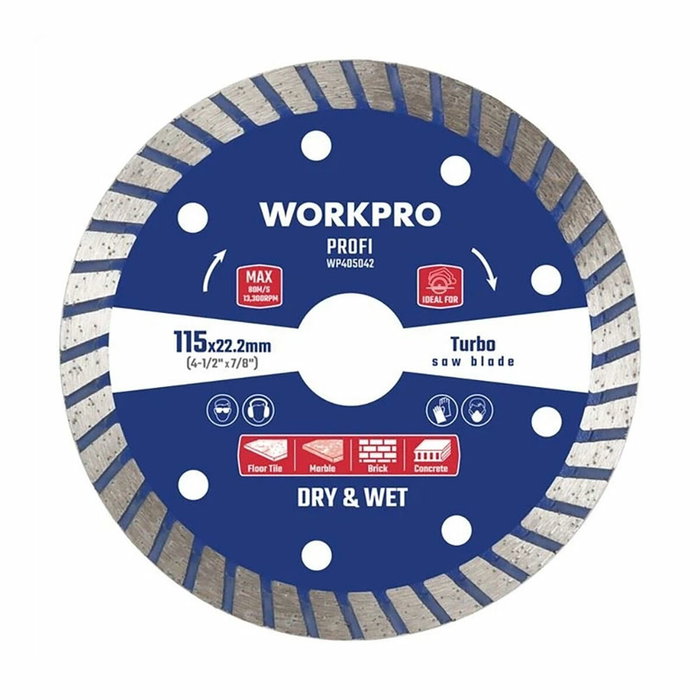Disque de coupe diamanté Workpro Profi Turbo Disque de coupe diamanté Workpro Profi Turbo
