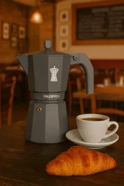 Pezzetti Italexpress Cafetière Italienne Aluminium Bleu 6 tasses