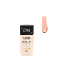 Sante Naturkosmetik Radiant Care 02 Rose Linen - Fond de teint fluide vegan 30 ml, riche en huiles, pour une peau nourrie et éclatante