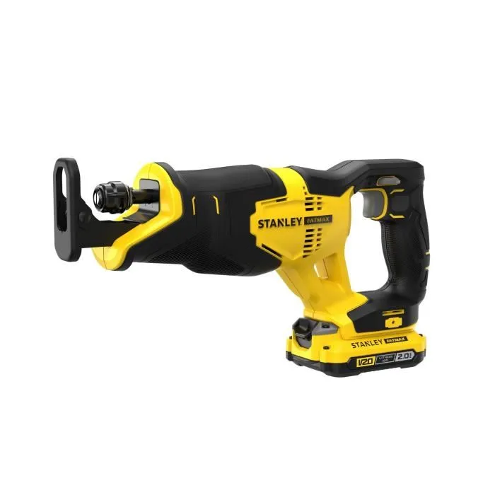 Stanley Fatmax Scie sabre sans fil 18V SFMCS300D2K-QW - Profondeur de coupe 300mm, vitesse 0-3000 tr/min, avec mallette, 2 batteries 2Ah et chargeur