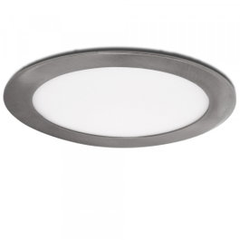 Panneau LED Slimline Downlight Rond 18 W 1800 lm Nickel Satiné Blanco Cálido