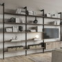 Emuca Lot de 3 cadres Zero avec quincaillerie et profilés pour montage au sol et au mur avec niveleur rectangulaire, Aluminium et Zamak, Noir texturé