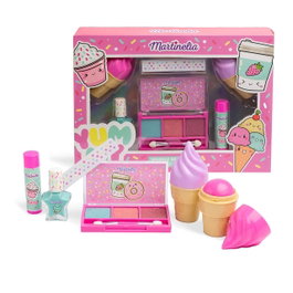 Martinelia Sparkle Beauty Set Yummy Sweet 85459 - Palette yeux 3 couleurs, brillants à lèvres, baume, vernis à ongles et stickers - Pour enfants dès 3 ans