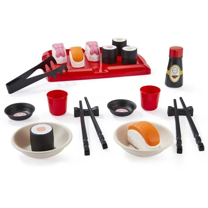 Ecoiffier 2523 Jeu d'imitation cuisine Sushi pour enfant - Plateau avec sushis, makis, sauce soja et accessoires - Jouet origine France Ecoiffier 2523 Jeu d'imitation cuisine Sushi pour enfant - Plateau avec sushis, makis, sauce soja et accessoires - Jouet origine France