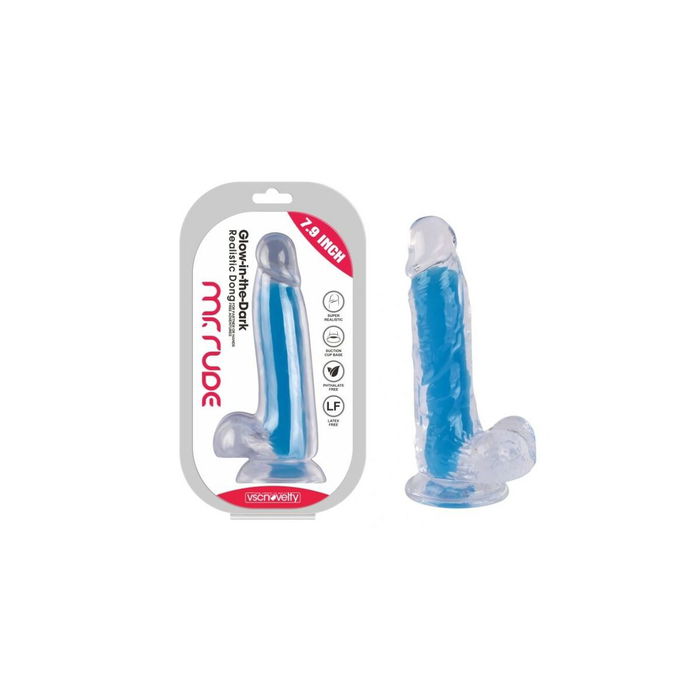 Gode réaliste VSCNOVELTY TPE Bleu 20 cm