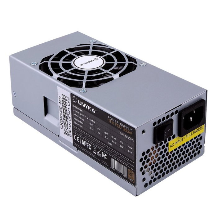 Unykach TFX 350W Alimentation 80+ Bronze pour PC Compact SFF, Silencieuse Unykach TFX 350W Alimentation 80+ Bronze pour PC Compact SFF, Silencieuse