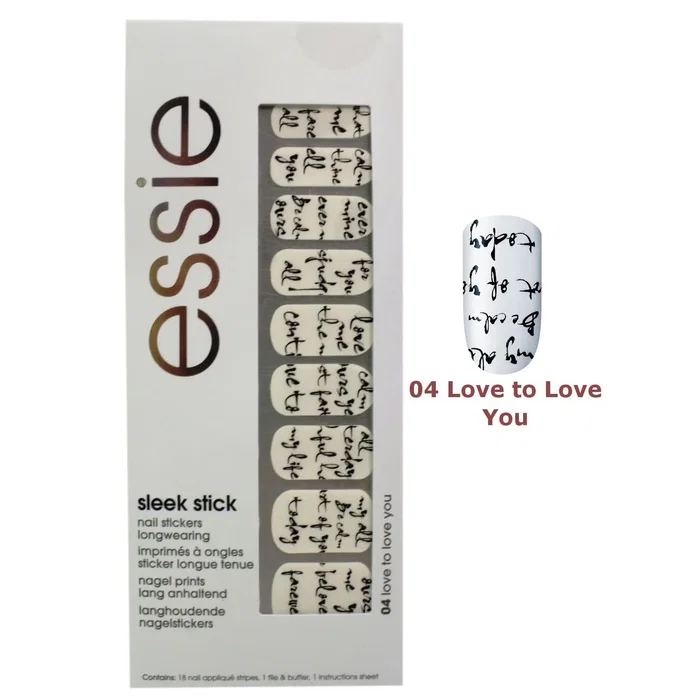 Essie Sleek Stick Autocollants pour ongles 04 J'aime t'aimer Essie Sleek Stick Autocollants pour ongles 04 J'aime t'aimer