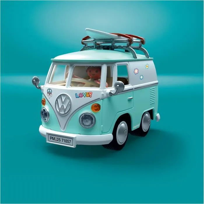 Playmobil 71857 - Voiture Volkswagen T1 Camper - Jouet Icon Cars Classic avec 31 pièces - Kidulte à partir de 14 ans