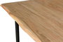 GINER Y COLOMER - Table de salle à manger en bois d'acacia massif naturel avec piètement en métal noir, 74 cm de hauteur, à monter