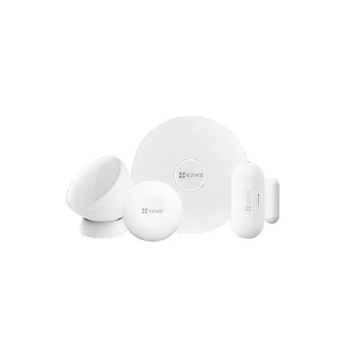 EZVIZ Kit d'alarme Home Sensor avec Hub A3, 2 détecteurs et 1 bouton intelligent - Sécurité domestique connectée