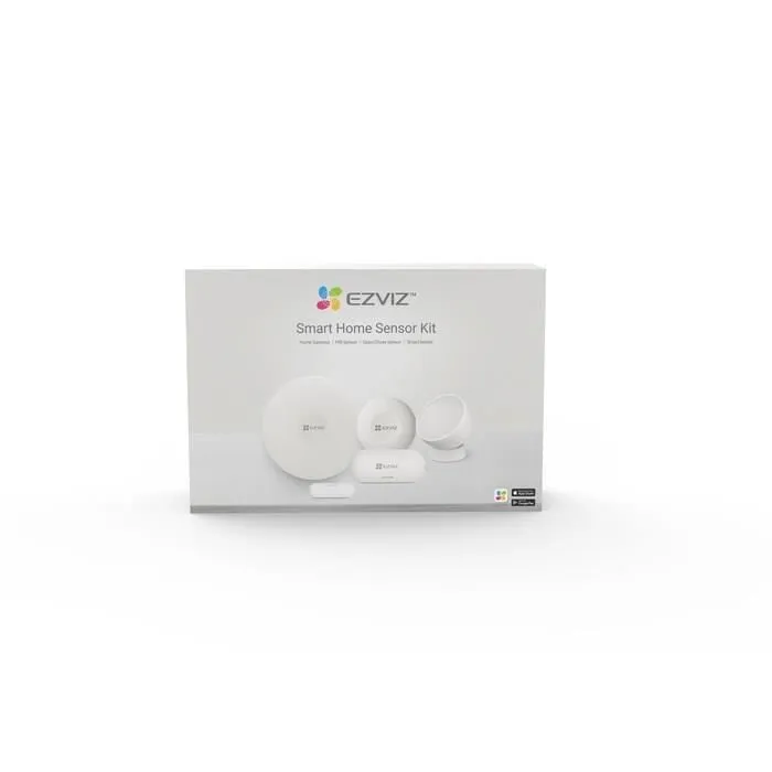 EZVIZ Kit d'alarme Home Sensor avec Hub A3, 2 détecteurs et 1 bouton intelligent - Sécurité domestique connectée