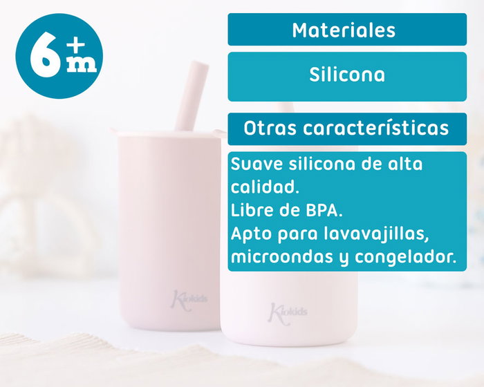 KioKids Lot de Gobelets d'Apprentissage en Silicone Rose avec Couvercle et Paille, 180 ml, 100% Silicone Alimentaire, Lavable au Lave-Vaisselle, pour Enfants de +6 Mois, Ecofriendly KioKids Lot de Gobelets d'Apprentissage en Silicone Rose avec Couvercle et Paille, 180 ml, 100% Silicone Alimentaire, Lavable au Lave-Vaisselle, pour Enfants de +6 Mois, Ecofriendly