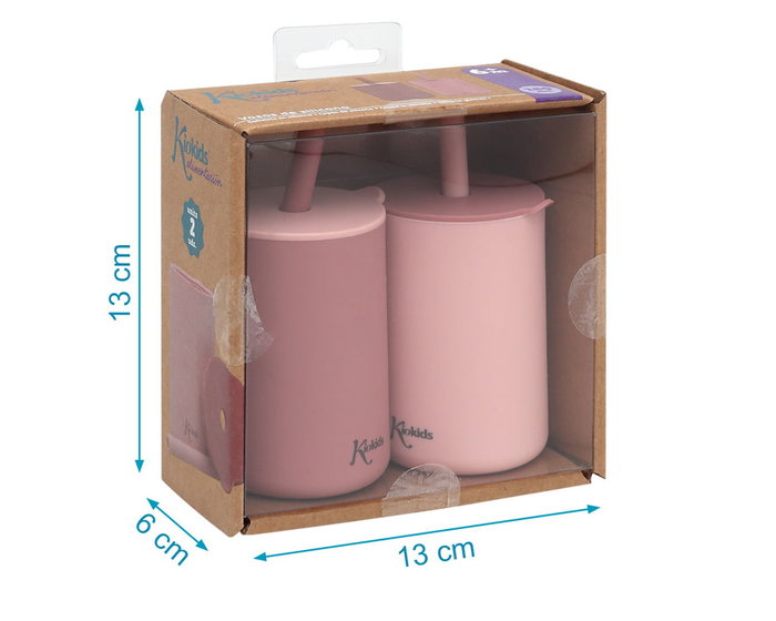 KioKids Lot de Gobelets d'Apprentissage en Silicone Rose avec Couvercle et Paille, 180 ml, 100% Silicone Alimentaire, Lavable au Lave-Vaisselle, pour Enfants de +6 Mois, Ecofriendly KioKids Lot de Gobelets d'Apprentissage en Silicone Rose avec Couvercle et Paille, 180 ml, 100% Silicone Alimentaire, Lavable au Lave-Vaisselle, pour Enfants de +6 Mois, Ecofriendly