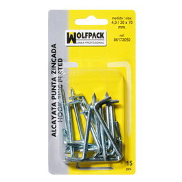 WOLFPACK LINEA PROFESIONAL Blister de gonds à pointe zingués 2,1/14x25 mm (50 unités)