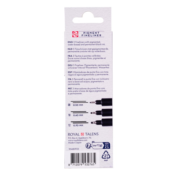 Talens Estuche de puntafinas Pigment épais, 3 pcs Talens Estuche de puntafinas Pigment épais, 3 pcs