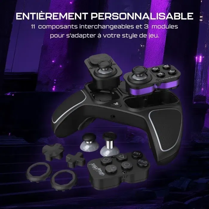 Turtle Beach Victrix Pro BFG Reloaded - Manette modulaire sans fil pour Playstation (PS4, PS5, PC) - Noir - Technologie Hall, Fightpad 6 boutons, gâchettes Clutch Triggers Turtle Beach Victrix Pro BFG Reloaded - Manette modulaire sans fil pour Playstation (PS4, PS5, PC) - Noir - Technologie Hall, Fightpad 6 boutons, gâchettes Clutch Triggers