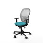 Piqueras y Crespo Chaise de Bureau Jorquera Turquoise et Blanche