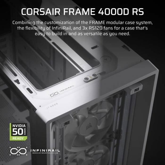 Corsair FRAME 4000D RS Boîtier Moyen-Tour Blanc