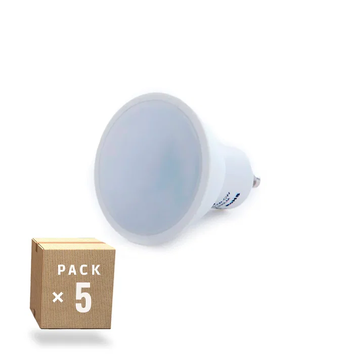 Pack 5 Ampoules LED GU10 6W 700Lm 2700K Blanco Cálido