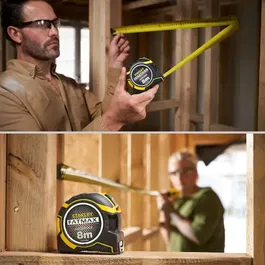 STANLEY Fatmax Ruban à Mesurer - 8m, Largeur 32mm, Traitement Mylar & Blade Armor, Classe II, Crochet Zéro Réel