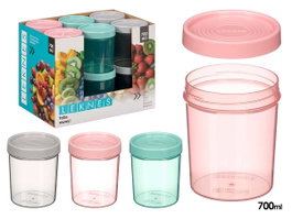 LEKNES Lot de 24 contenants en plastique de 700 ml transparents