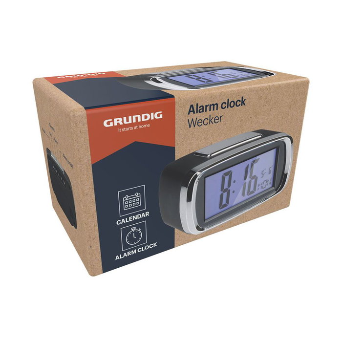 Grundig Réveil à piles noir 5,8 x 10 x 5,8 cm