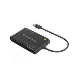 Conceptronic BIAN010B - Lecteur de cartes externe USB-C/USB-A - SD, Micro SD, CompactFlash - USB 3.0 - Plug & Play - Noir