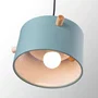 Luminaire Suspendu Averie SKD-P1013-S - Design Moderne en Métal et Bois - Disponible en Blanc, Vert Olive, Saumon et Turquoise