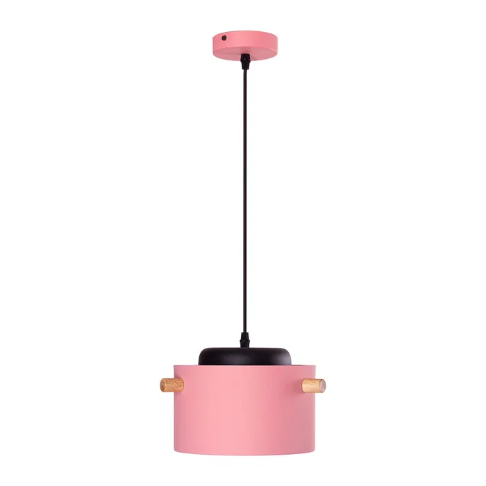 Luminaire Suspendu Averie SKD-P1013-S - Design Moderne en Métal et Bois - Disponible en Blanc, Vert Olive, Saumon et Turquoise