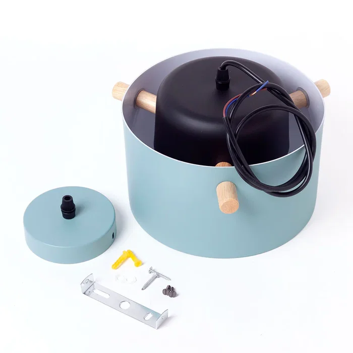 Lampe Suspendue Design Moderne "Averie" SKD-P1013-S Bois Métal Couleurs Multiples